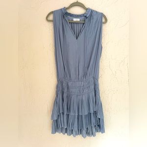 Current Air Los Angeles dress size L - blue pleated smocked